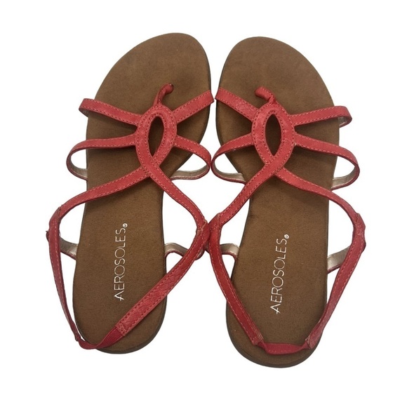 Aerosoles Pink Strappy Slingback Thong Sandals Size 6 1/2 Women’s - Picture 5 of 9